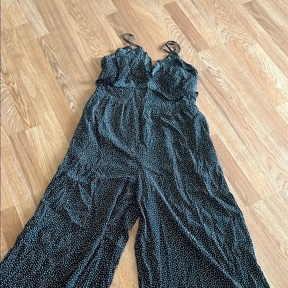 American Eagle Outfitters Black and White Polka Dot Jumpsuit